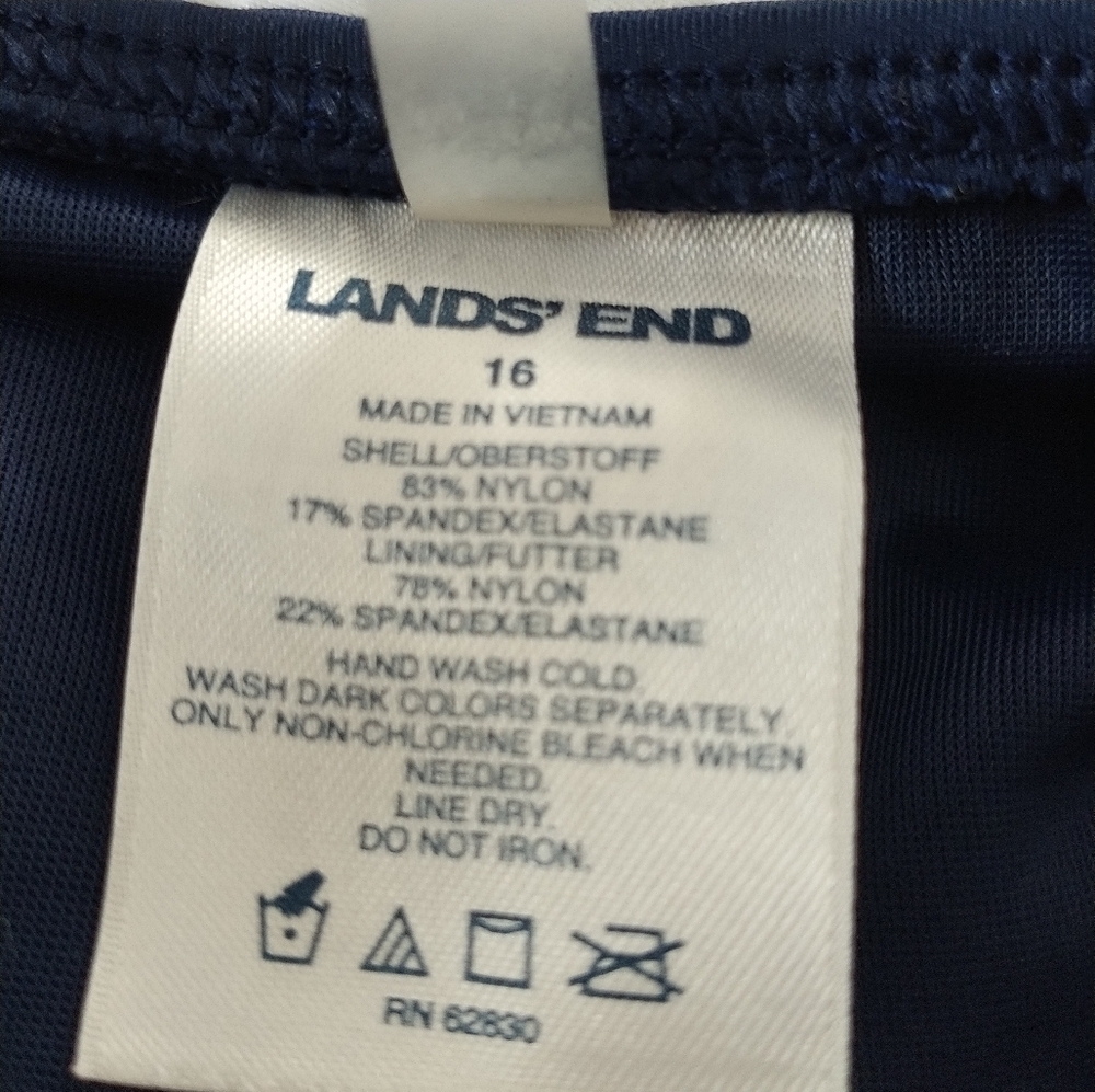 Lands' End Navy Skirted Beach Swim Bottom 16 - Picture 7 of 8